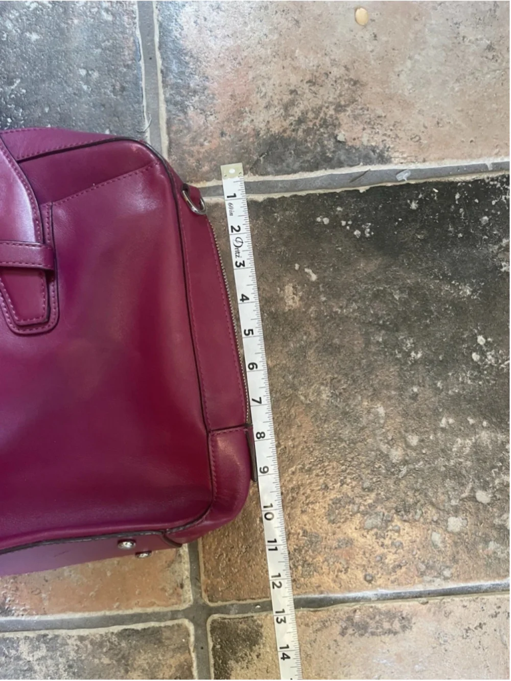 Tumi Magenta Leather Handbag Silver Hardware Office Work